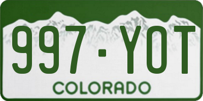 CO license plate 997YOT