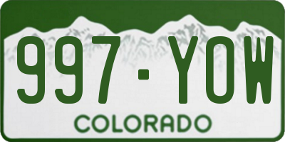 CO license plate 997YOW