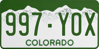 CO license plate 997YOX