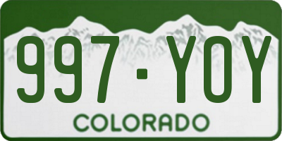 CO license plate 997YOY