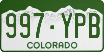 CO license plate 997YPB