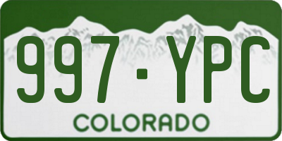 CO license plate 997YPC