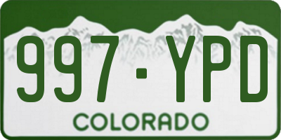 CO license plate 997YPD