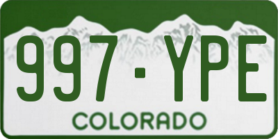CO license plate 997YPE