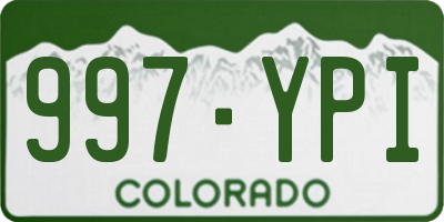 CO license plate 997YPI