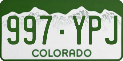 CO license plate 997YPJ