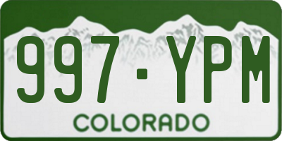 CO license plate 997YPM