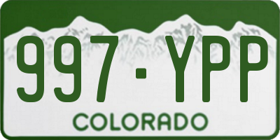 CO license plate 997YPP