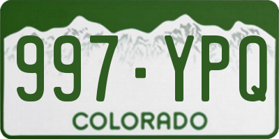 CO license plate 997YPQ