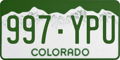 CO license plate 997YPU