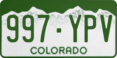 CO license plate 997YPV