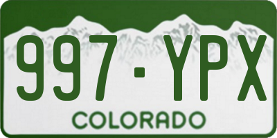 CO license plate 997YPX