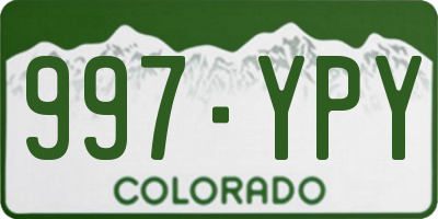 CO license plate 997YPY