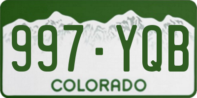 CO license plate 997YQB