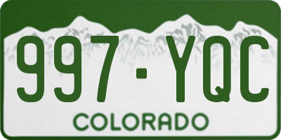 CO license plate 997YQC
