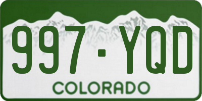 CO license plate 997YQD
