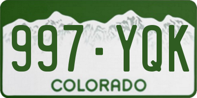 CO license plate 997YQK