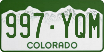 CO license plate 997YQM