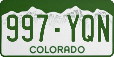 CO license plate 997YQN