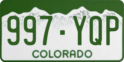 CO license plate 997YQP