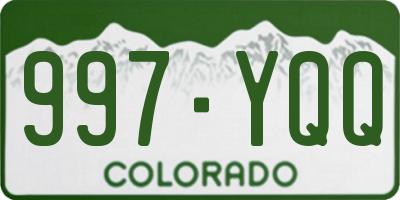 CO license plate 997YQQ