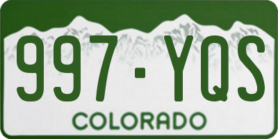 CO license plate 997YQS