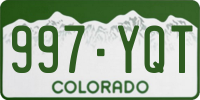 CO license plate 997YQT
