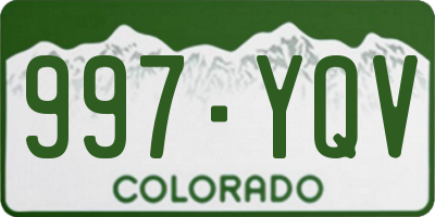 CO license plate 997YQV