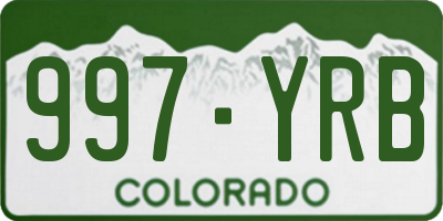 CO license plate 997YRB