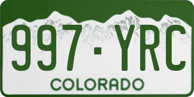 CO license plate 997YRC