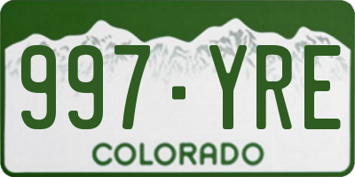 CO license plate 997YRE