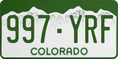 CO license plate 997YRF