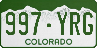 CO license plate 997YRG
