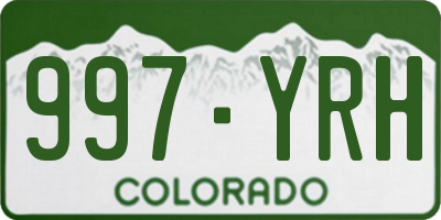 CO license plate 997YRH