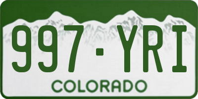 CO license plate 997YRI