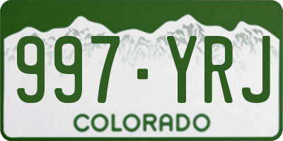 CO license plate 997YRJ