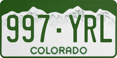 CO license plate 997YRL