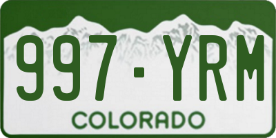 CO license plate 997YRM