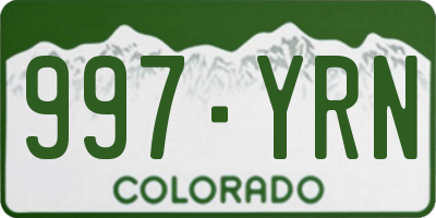 CO license plate 997YRN