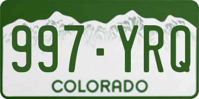 CO license plate 997YRQ