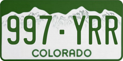 CO license plate 997YRR