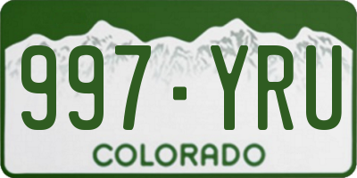 CO license plate 997YRU