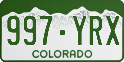 CO license plate 997YRX