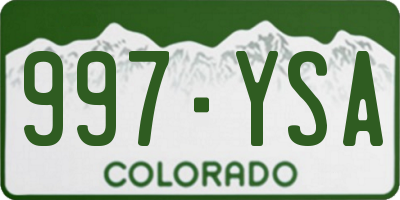CO license plate 997YSA