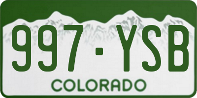 CO license plate 997YSB