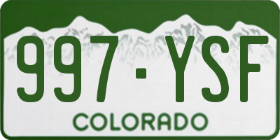 CO license plate 997YSF