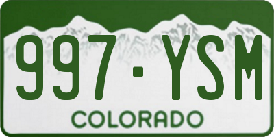 CO license plate 997YSM