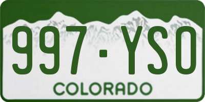 CO license plate 997YSO