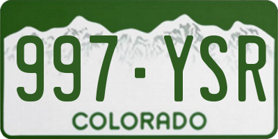 CO license plate 997YSR