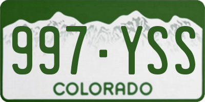 CO license plate 997YSS